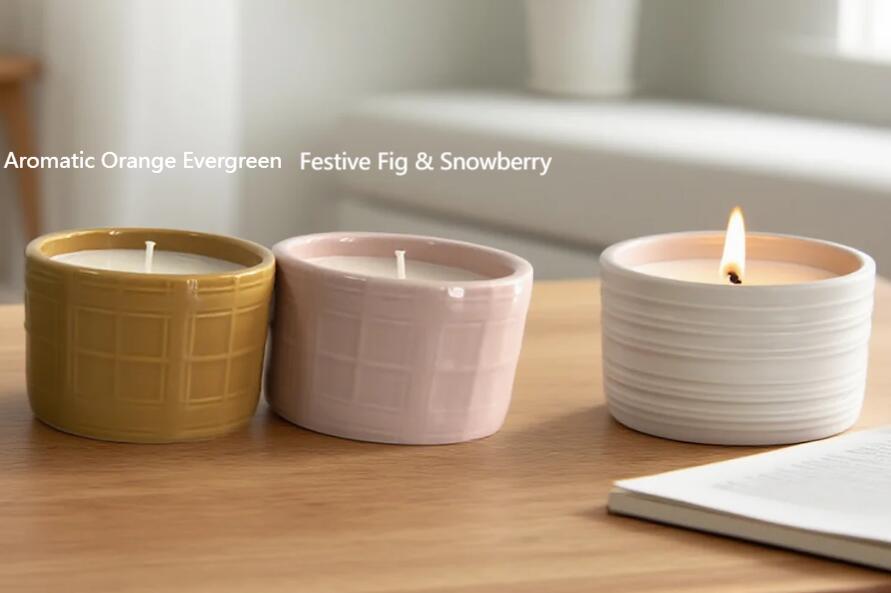 Textured Ceramic Candle